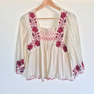 Zara embroidered blouse